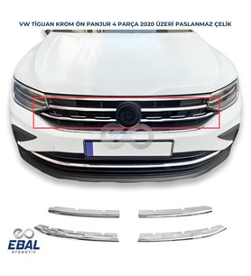 VW Tiguan Krom Ön Panjur 4 prç. 2020 ve üzeri Paslanmaz Çelik