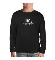 Tenis- Heartbeat Oyun Siyah Çocuk Sweatshirt