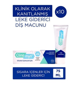 Clinomyn Smokers Sigara Içenler Için Diş Beyazlatan Leke Giderici Diş Macunu 10X75 ml