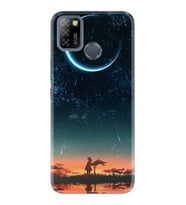 INFINIX Smart 4 5 6 Zero 8 S5 Pro Kılıf Desemli Silikon Ay ve Kız 1720