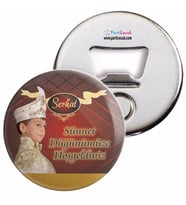 Sünnet Kişiye Özel Gold ve Koyu Kırmızı Açacaklı Magnet