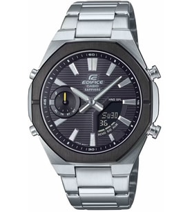 Casio ECB-S10DB-1ADF Quartz Çelik Gri Siyah Kadran 10 ATM 43 mm Erkek Kol Saati