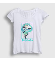 Presmono Kadın Beyaz Miku Hatsune T-Shirt 439509tt (Beyaz)