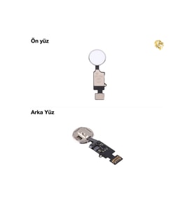 iPhone 8 Home Tuşu - Beyaz Orta Tuş Ana Ekran Butonu Parmak izi butonu açma-kapama butonu açma-kapama tuşu yan güç tuşu power tuşu home tuşu touch id parmak izi sensörü