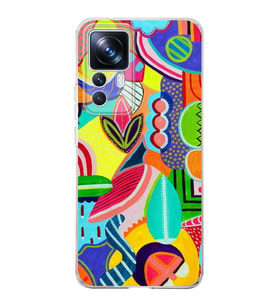 PrintiFy Xiaomi Mi 12T Pro ile Uyumlu Retro Color 6  Kamera Korumalı Şeffaf  Kılıf