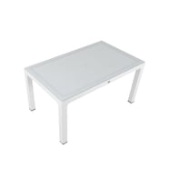 Mandella 90x150 Elit Rattan Masa (Camlı) BEYAZ