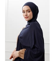 Likralı Penye Şal - Koyu Lacivert