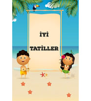 İyi Tatiller Yaz Temalı Fotoğraf Panosu Branda 100x150