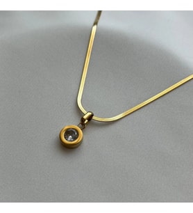 Çelik Gold Taşlı Kolye