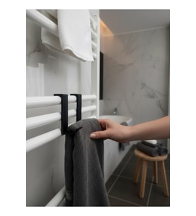 2Lİ Siyah Banyo Radyatör Havlu Kurutma Askısı