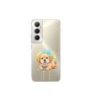 Poco C65 ile Uyumlu Splash Köpek Tasarımlı Şeffaf Silikon Kılıf