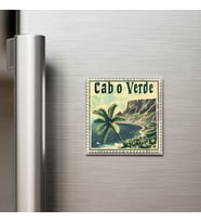 Yeşil Burun Adaları Cabo Verde - Posta Pulu Temalı Ülke - Baskılı Buzdolap Magneti Kare - 9x9 cm
