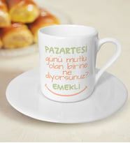 BK Gift Emekli Tasarımlı Türk Kahvesi Fincanı-2, Erken Emekli, Yeni Emekli, EYT Hediyesi