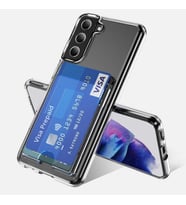 Galaxy S21 Kılıf Zore Ensa Kartlık Bölmeli Şeffaf Kılıf (Renksiz)