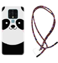 Tecno Camon 16 18P Pova Kılıf Boyun Asklı Rasta Silikon Sevimli Panda 1794