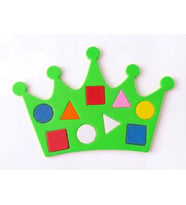 Montessori Eğitici Taç Şekil Oyuncağı İnce Motor Becerileri Geliştirme Renk ve Şekil Tanıma (Yeşil)