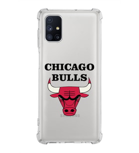Samsung Galaxy M51  Köşe Korumalı Antişok Kapak Chicago Bulls Tasarımlı Şeffaf Silikon Kılıf