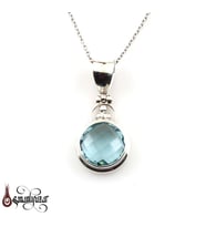 Bayan Blue Topaz Taşlı Gümüş Kolye