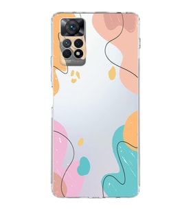Xiaomi Redmi Note 11 Uyumlu Kamera korumalı Kapak Karışık Renkler Tasarımlı  Şeffaf Kılıf