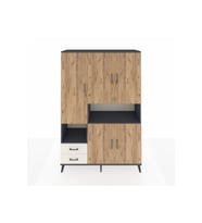 Hyperion Dolap 10 Raflı 2 Çekmeceli 5 Kapaklı 132x44x195 Antrasit-Çam/Aytaşı