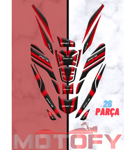 HONDA PCX 125 2021 2024 TANK PAD SETİ KIRMIZI SİYAH