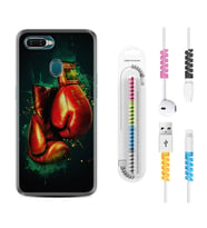 Oppo A5S A15 A16 A54 A55 A73 A74 Kılıf Kablo Koruma Spiral Silikon Boks Eldiveni 1763