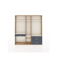 Arges Dolap 7 Raflı 4 Çekmeceli 3 Askılı 220x30x243 Çam-Aytaşı/Antrasit