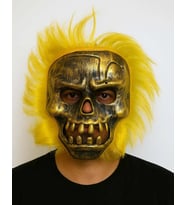 Wild Skull - Bakır Kafatası Sarı Saçlı İskelet Maske
