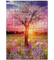 Cakapuzzle Ağaç Kadın Bahar Çiçekleri Puzzle Yapboz MDF (Ahşap) (120 Parça)