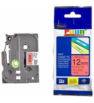 PUUN®Brother P-Touch TZE-431 12MM x 8m Kırmızı Üzerine Siyah Muadil Laminasyon Etiket Şeridi (Çok Renkli)