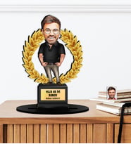 Kişiye Özel Karikatürlü Babalar Günü Hediyesi Ahşap Oscar - Masaüstü Biblo