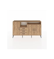 Arges Konsol 5 Raflı 3 Çekmeceli 3 Kapaklı 176x30x99 Çam-Çam