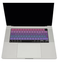 Macbook Air Pro Klavye Kılıfı Türkçe Q Baskı M1-M2-M3 A2681 A2941 A2442 A2779 A2485 A2780 A2992 A2991 A2918 Ombre (Pembe-Mavi)