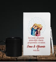 Sevgililer Gününe Özel Defter Kalem & Siyah Varil Kupa Hediye Seti 25