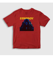 Presmono Unisex Çocuk Kırmızı Starboy Cover The Weeknd T-Shirt 159541tt (Kırmızı)