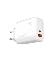 Zore Always-01 GaN Tech Type-C PD4.0 USB-A QC3.0 Hızlı Şarj Özellikli Seyahat Şarj Başlığı 65W (Beyaz)