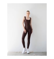 Kahverengi Arkası Büzgülü ( Scrunch Butt ) Spor Tayt Tulum