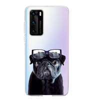 PrintiFy Huawei P40 ile Uyumlu 1mm Slim Fit Köpek 3 050f Baskılı Şeffaf  Kılıf