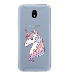Samsung Galaxy J5 Pro Kapak Unicorn Tasarımlı Şeffaf Silikon Kılıf