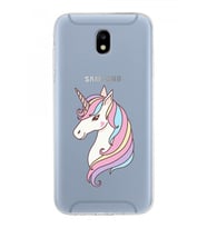 Samsung Galaxy J5 Pro Kapak Unicorn Tasarımlı Şeffaf Silikon Kılıf