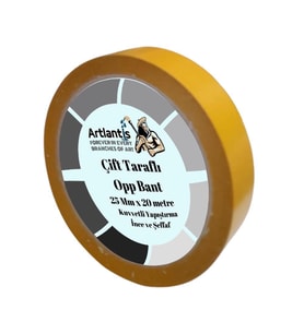 Çift Taraflı Bant İnce Şeffaf 25 mm 20 Metre 1 Adet Artlantis Resim Tablo Fotoraf Halı Yapıştırıcısı 1 Adet (Renksiz)