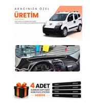 PEUGEOT BİPPER (2007-2020) Uyumlu Torpido Koruma Örtüsü Oto Kılıfı - Siyah Bej