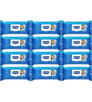 Canped Hasta Vücut Perine Temizleme Islak Mendil Havlu 48 Yaprak XL (12 Li Set) Plastik Kapaklı