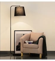 RİOLİGHT RETRO RUSTİK SİYAH HAREKETLİ KUMAŞ BAŞLIK METAL LAMBADER KÖŞE LAMBASI