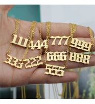 Kişiye Özel 925 Ayar Gümüş Melek Numaraları Kolye (Gold)