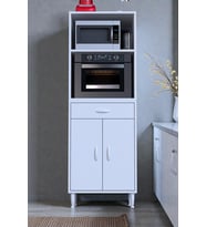 Eliusta Ora 48 cm Derinlikte Beyaz Mutfak/Kiler Dolabı 60x162,4x48 cm 1 Çekmece 2 Kapak Modüler Dolap