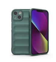 Apple iPhone 14 Uyumlu Kılıf Esnek TPU Oyuklu Arka Yüzey Tasarımlı Zore Etnik Silikon Kapak (Koyu Yeşil)