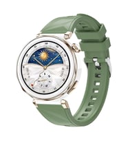 Lexroo Huawei Watch GT 5 Pro 42mm KRD-129 Silikon Kordon Strap Kayış - Yeşil