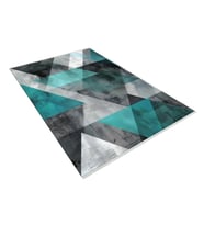 Makine Kaymaz Yıkanabilir Antrasit Geometrik Salon Halısı Mutfak Halısı Koridor Halısı Yolluk 0847