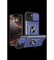 Pilelistore   iPhone 16E Kılıf Pars Lens Yüzüklü Silikon - Lacivert